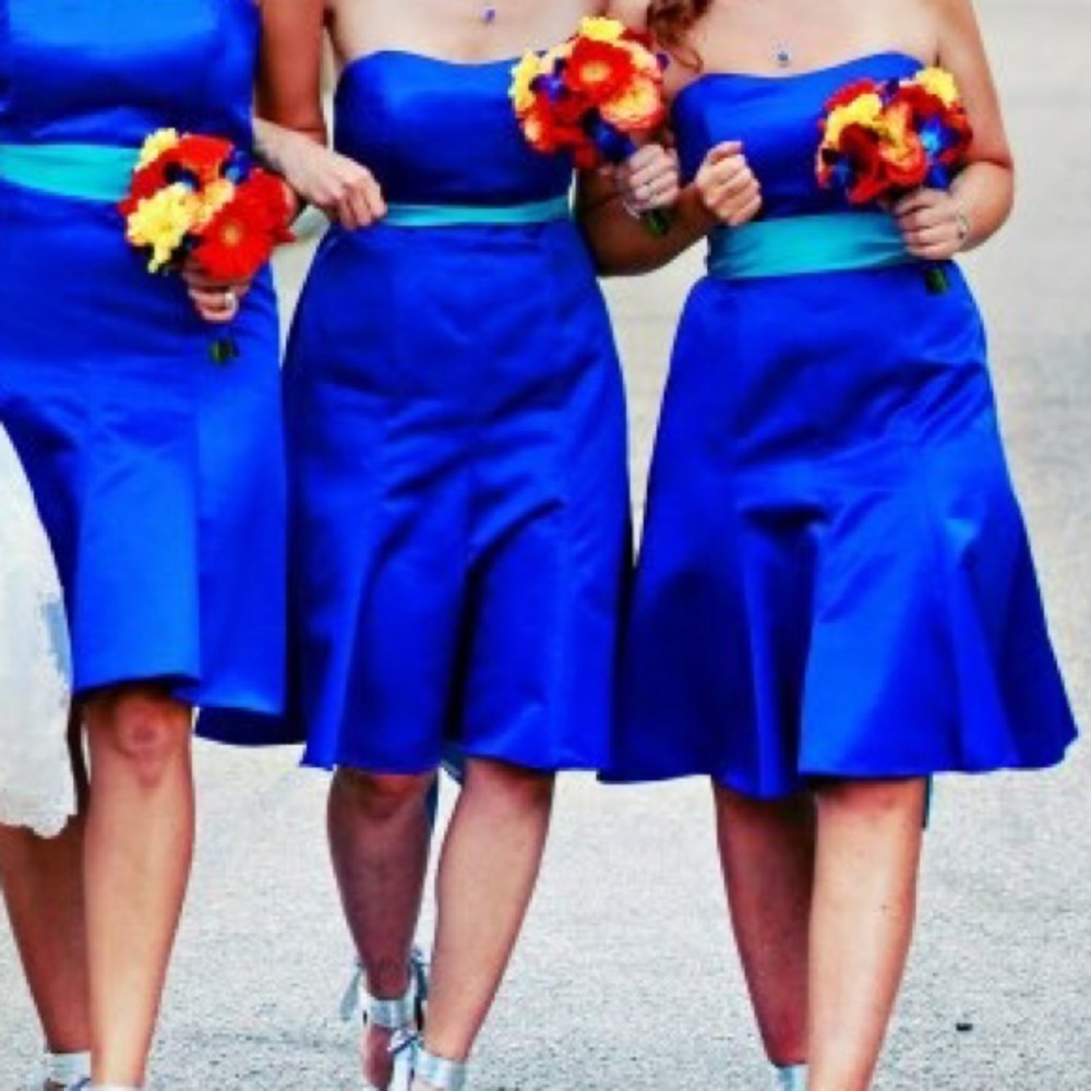 David’s Bridal bridesmaid dress and sash